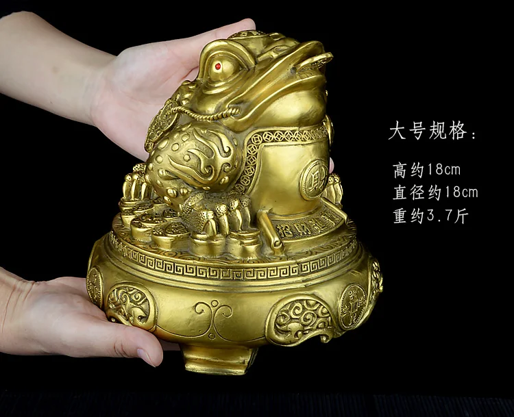 

HOT SALE # HOME business company TOP efficacious Protection Talisman Money Drawing treasure Jin Chan copper FENG SHUI statue