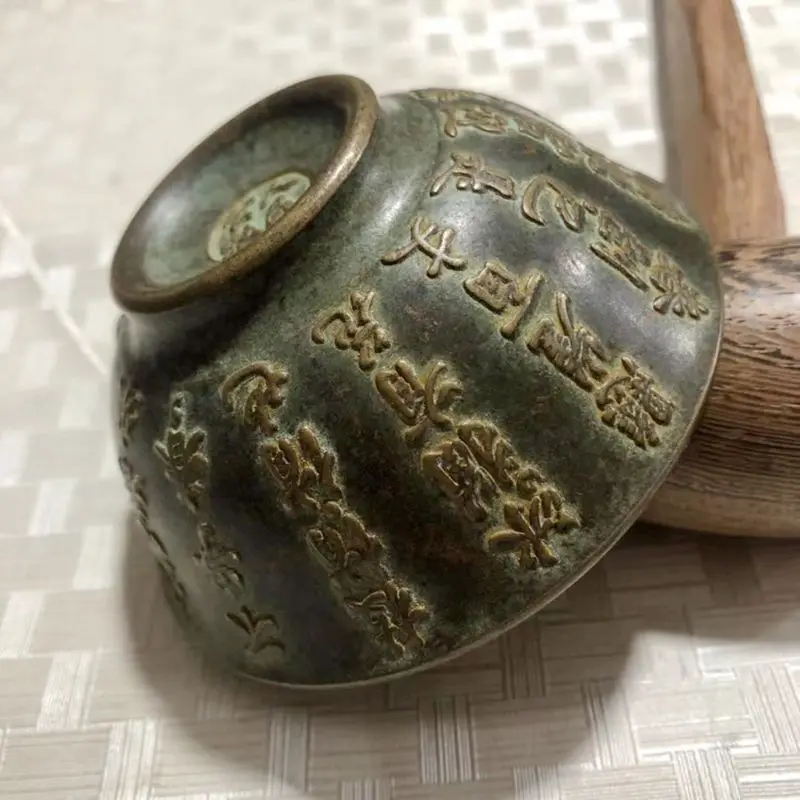 Antique Copper Bowl Collection Brass Mao Grandpa Head Portrait Bowl Crafts Decoration Relief Ancient Poetry People's Commune Cop