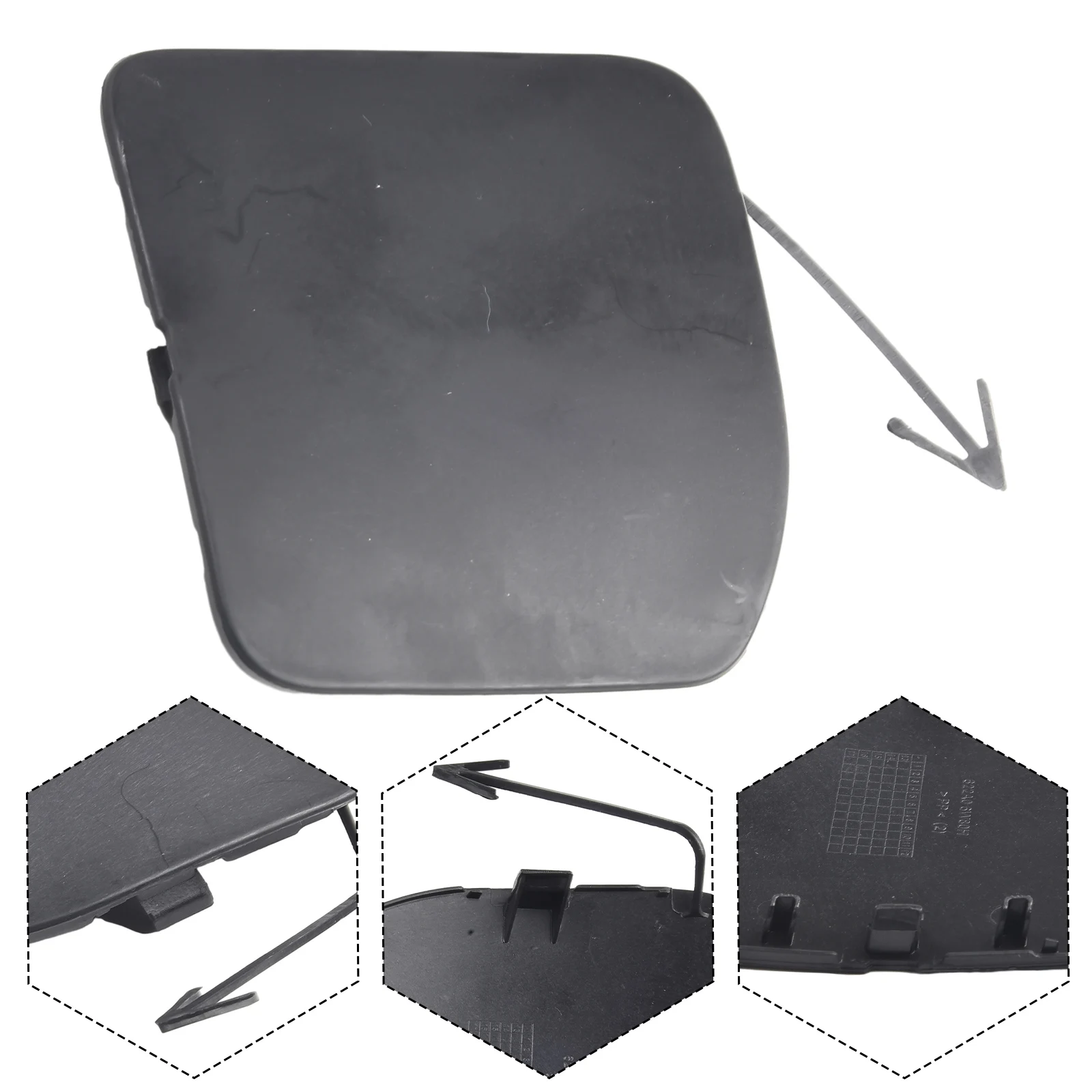 Front Bumper Tow Hook Cover Cap Fits For Nissan For Versa Sedan 2015-2019 622A0-9KM0H 622A0-6W80H Replacement Car Part