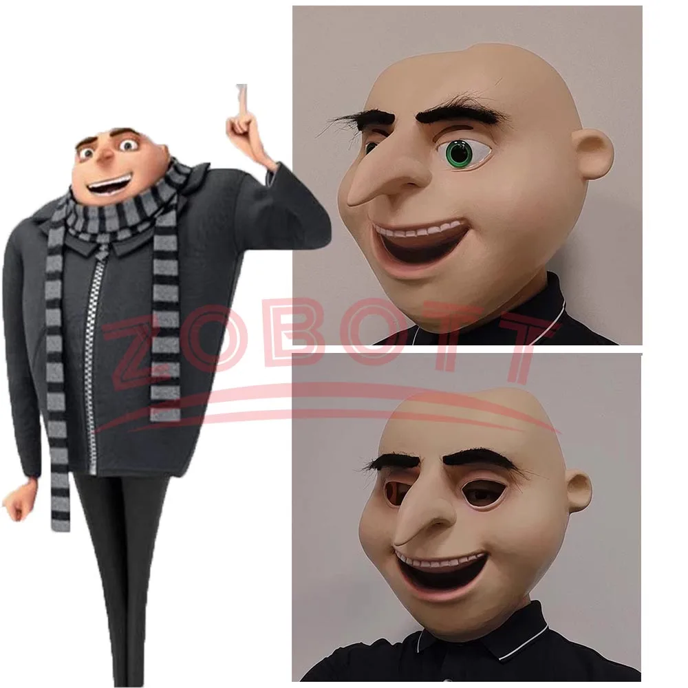 

Despicable Me Gru Mask Cosplay Costumes and props Full Head Mask Halloween Fancy Dress Latex Mask Cosplay Party Prop Accessories