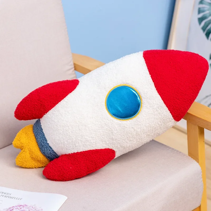 

Cute Space Rocket Pillow Plush Toy Sleeping Doll Stuffed Toy Gift for Kids Plush Pillows Room Decor Kawaii Doll