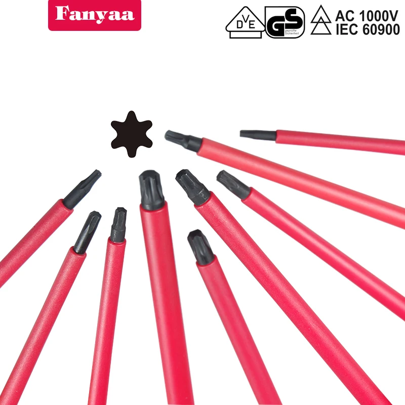 Imagem -06 - Fanyaa-vde T-handle Torx Chave de Fenda T10-t50 Isolado 1000v Injeção Torx Driver Alavanca de Segurança Eletricistas