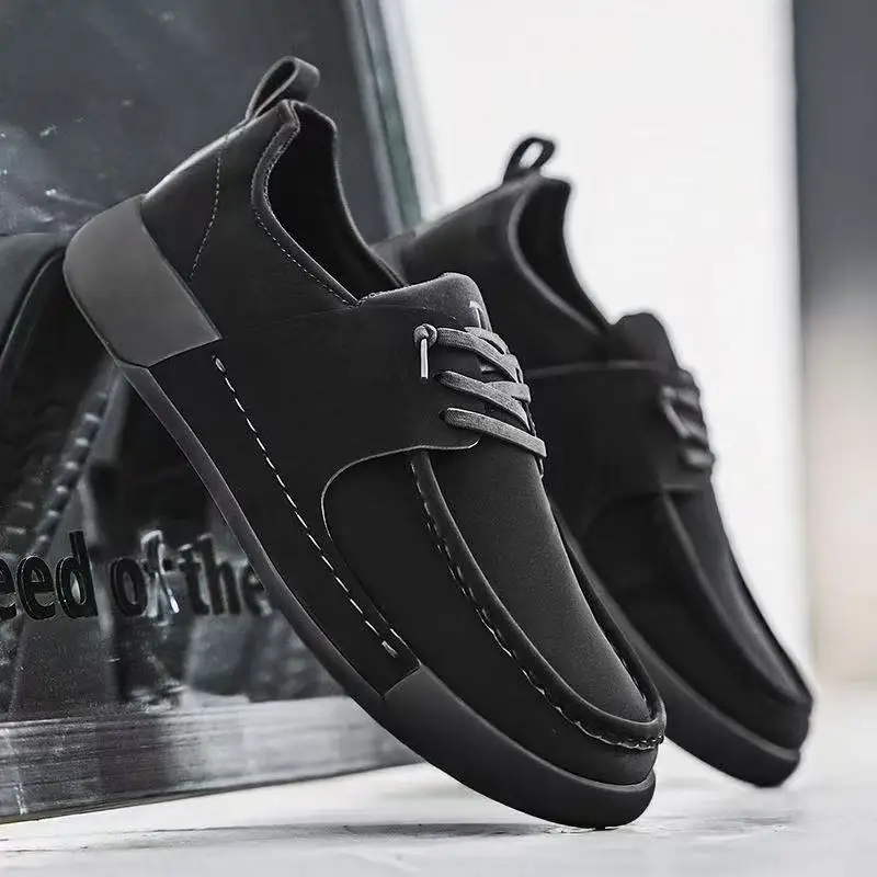 

Men's Spring Sports Shoes Trendy Versatile Low-Top Soft-Sole Lace-Up Round-Toe Casual Board Shoes