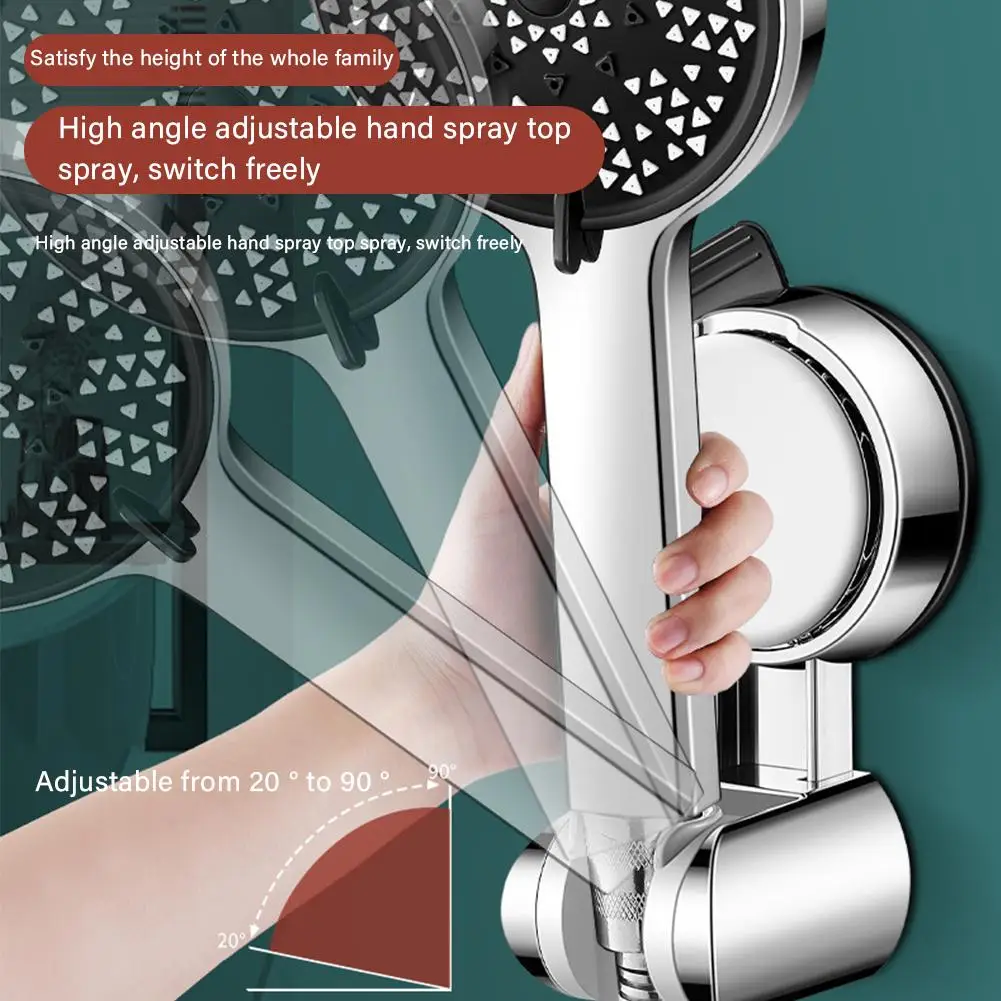 Shower Support 360° Adjustable Suction Cup Wall Accessories Mounted Handheld Punch-free Shower Holder Bathroom R5w2