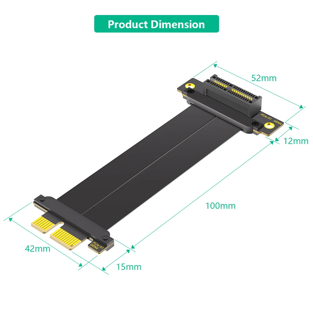 Cabo riser pci-e 1x macho para fêmea de 10cm com conector banhado a ouro adaptador extensor pci-e 1x