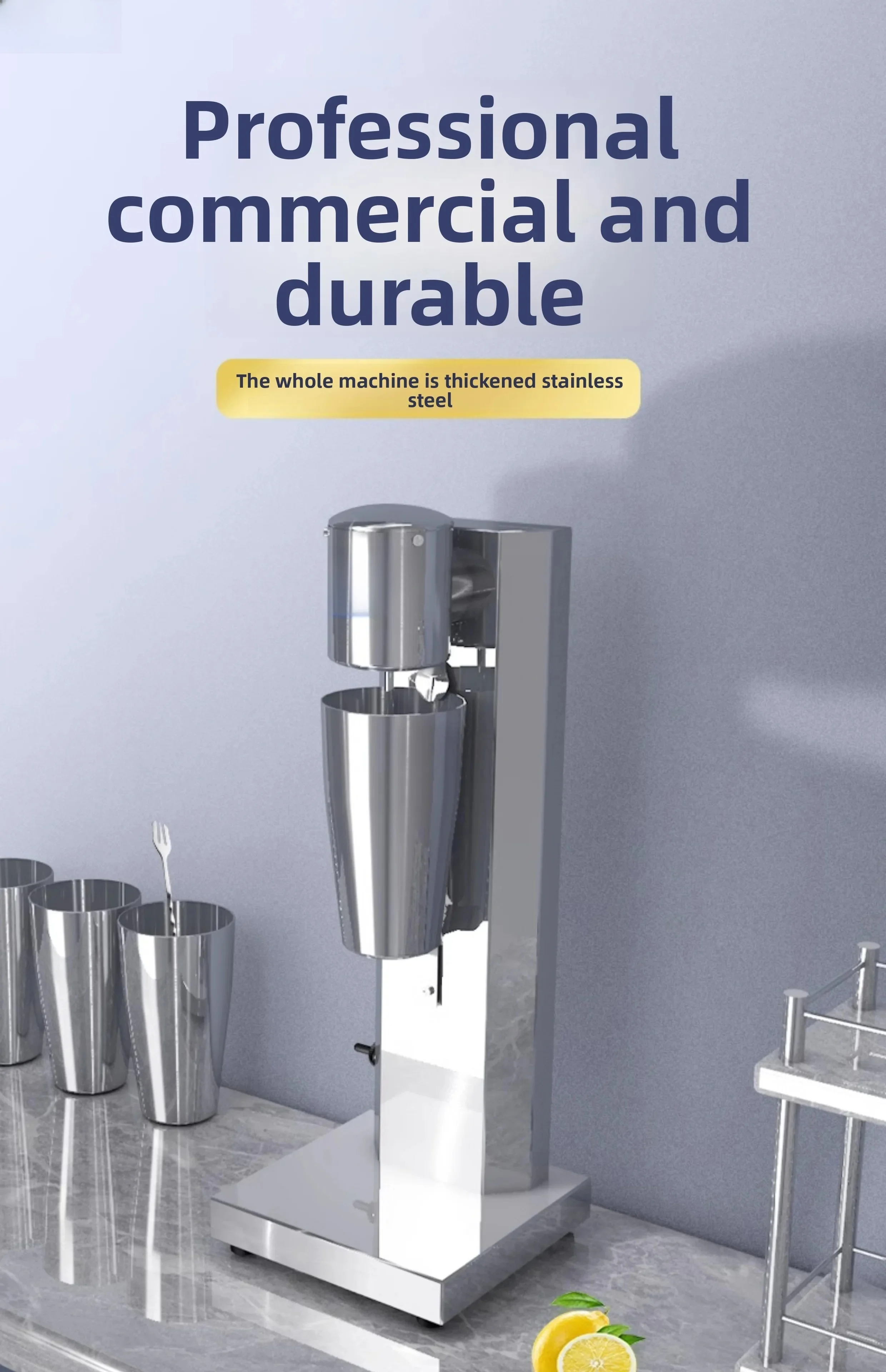 Milkshake Machine Milk Tea Shop Mixer Desktop Stainless Steel Double Cup Pet Mixing Homogenizer