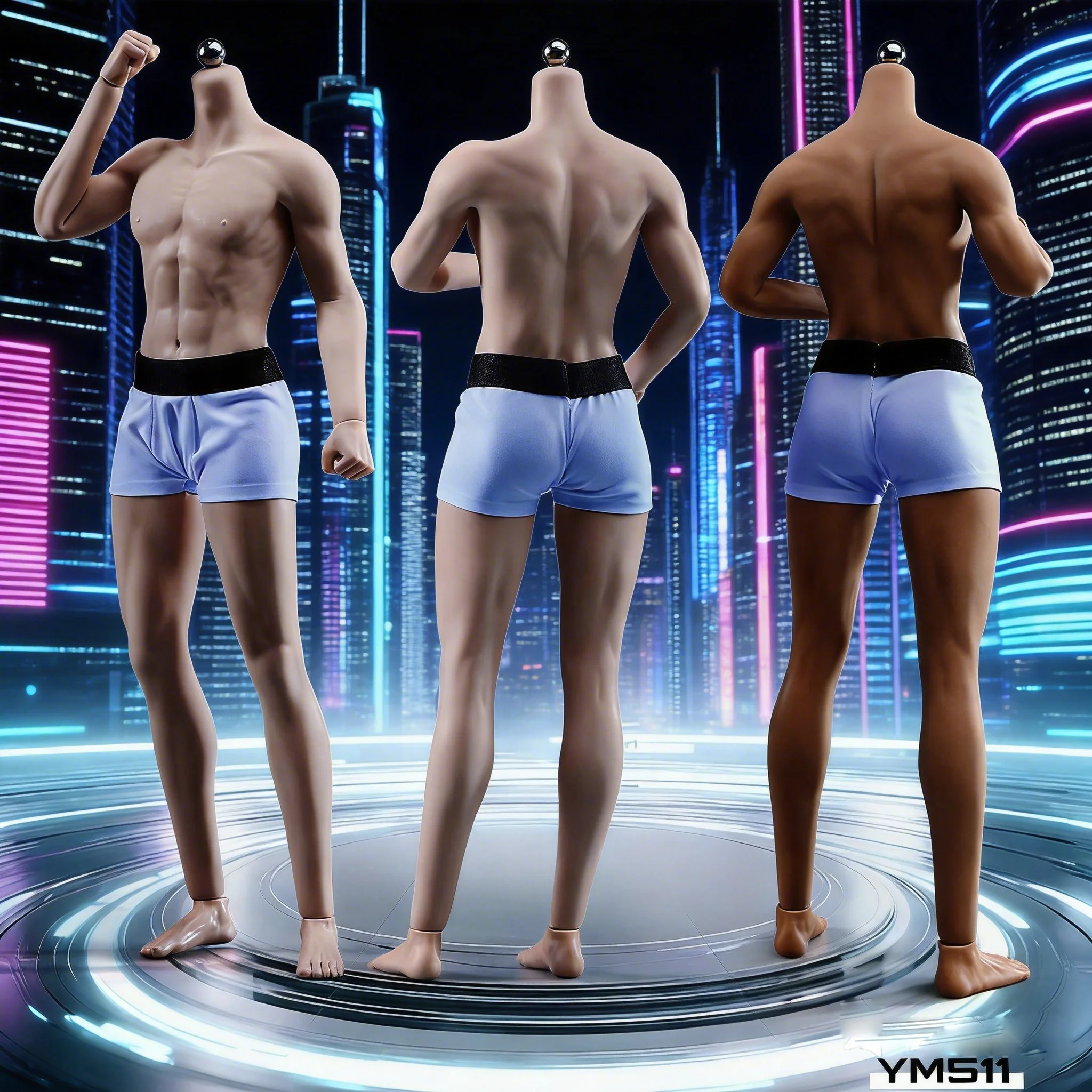 

1/6 Scale YM511 Male Seamless Silicone Body 12" Super Flexible Soldier Action Figure Body Detachable Foot Fit 1:6 Head Model