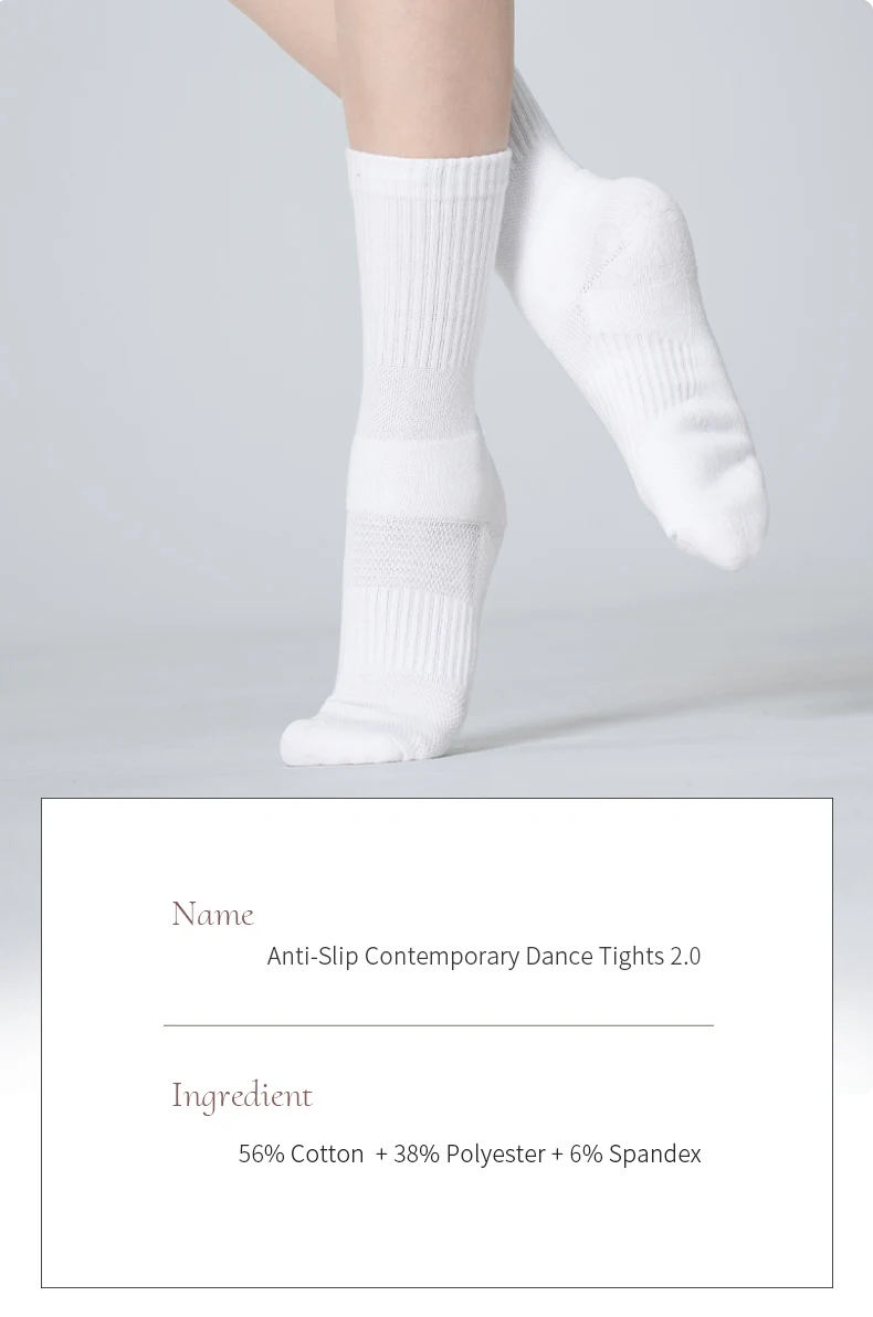 Rutschfeste Tanzsocken für Damen und Herren, moderne Ballett-Übungsstrumpfhosen mit Grifffüßen für Erwachsene, Yoga-Crew-Socken – Detail 1