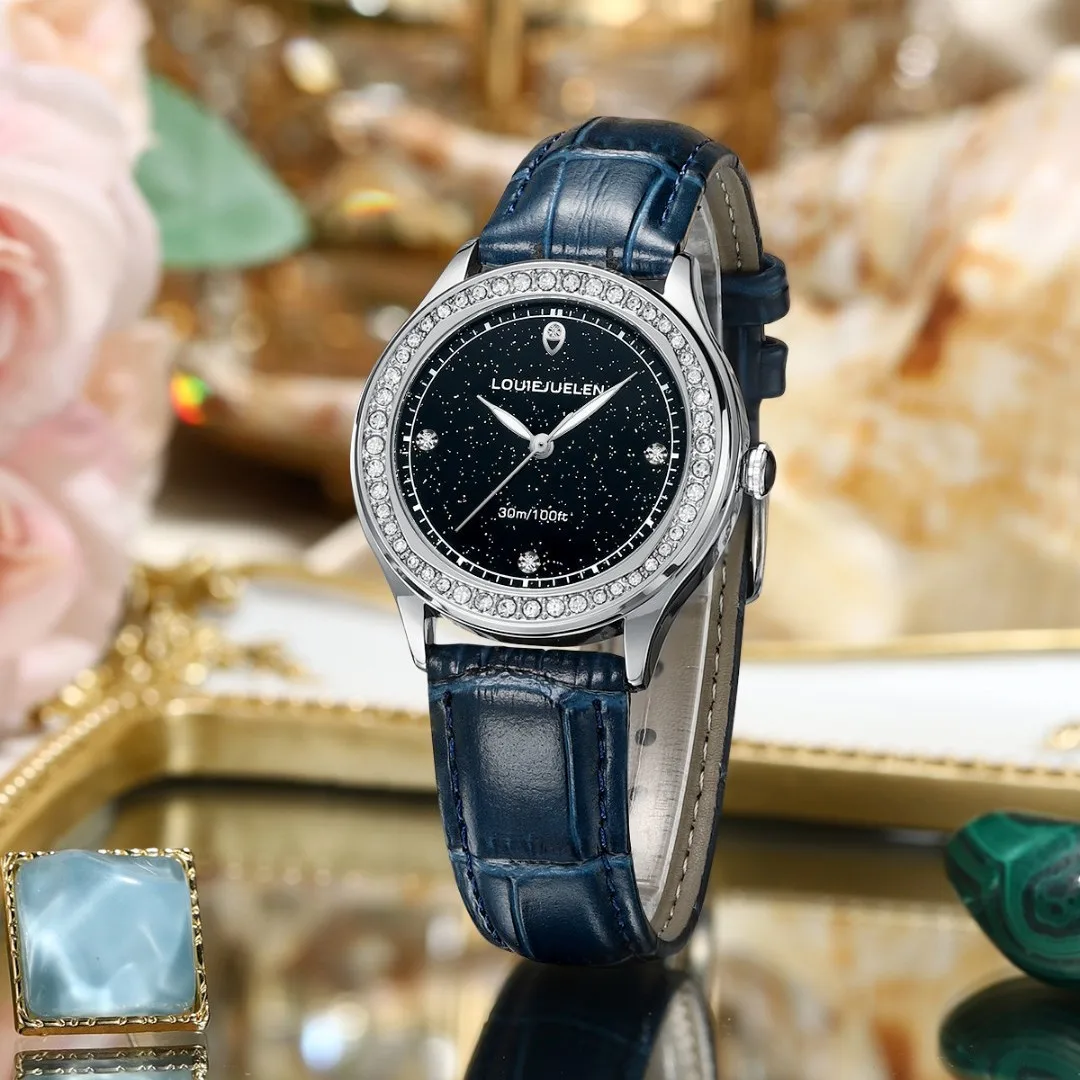 Stainless Steel Polar Night Star Series Full Diamond 30M Waterproof Luminous Quartz Watch for Women