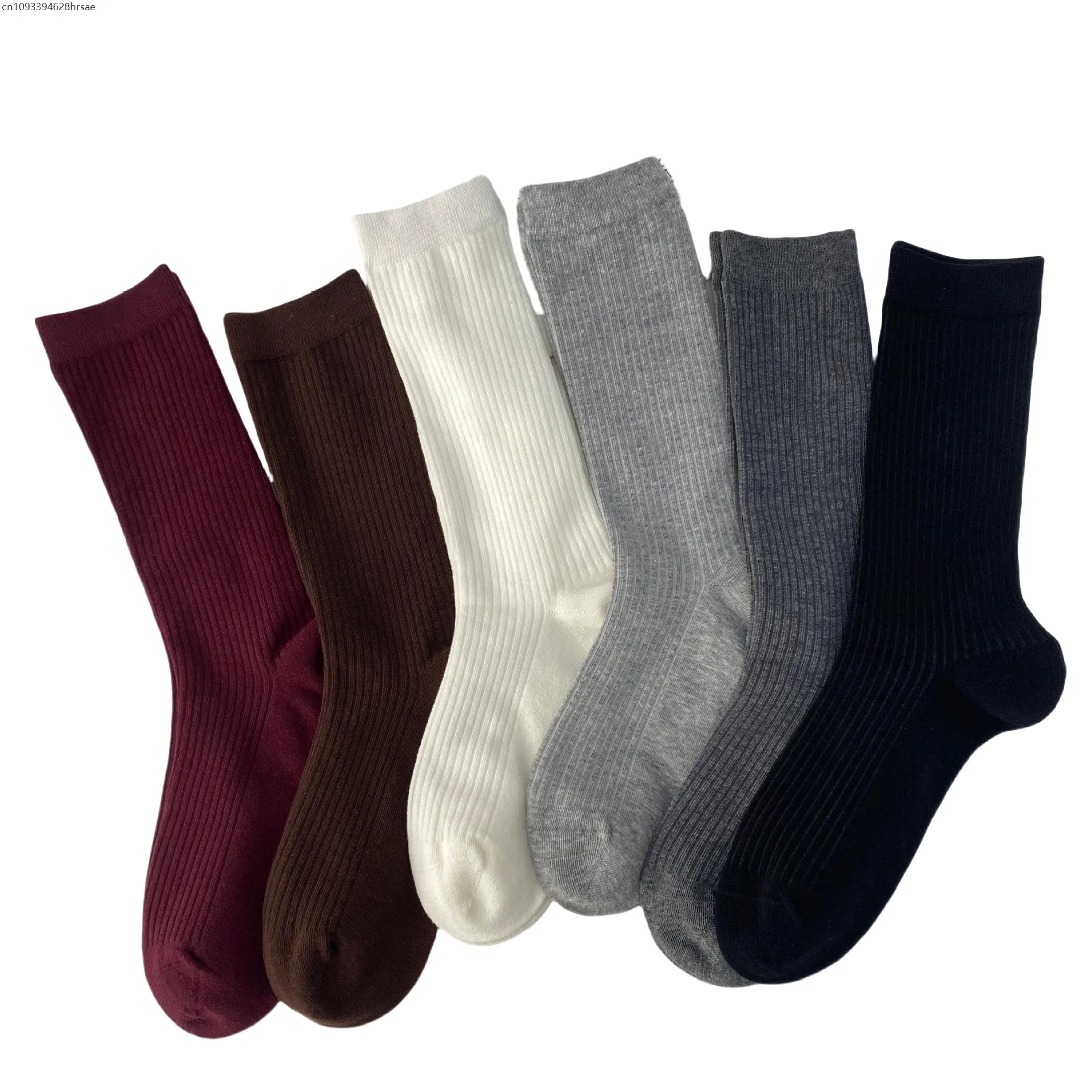 

Solid color pile socks for women,simple and versatile mid-tube socks for autumn and winter 2025