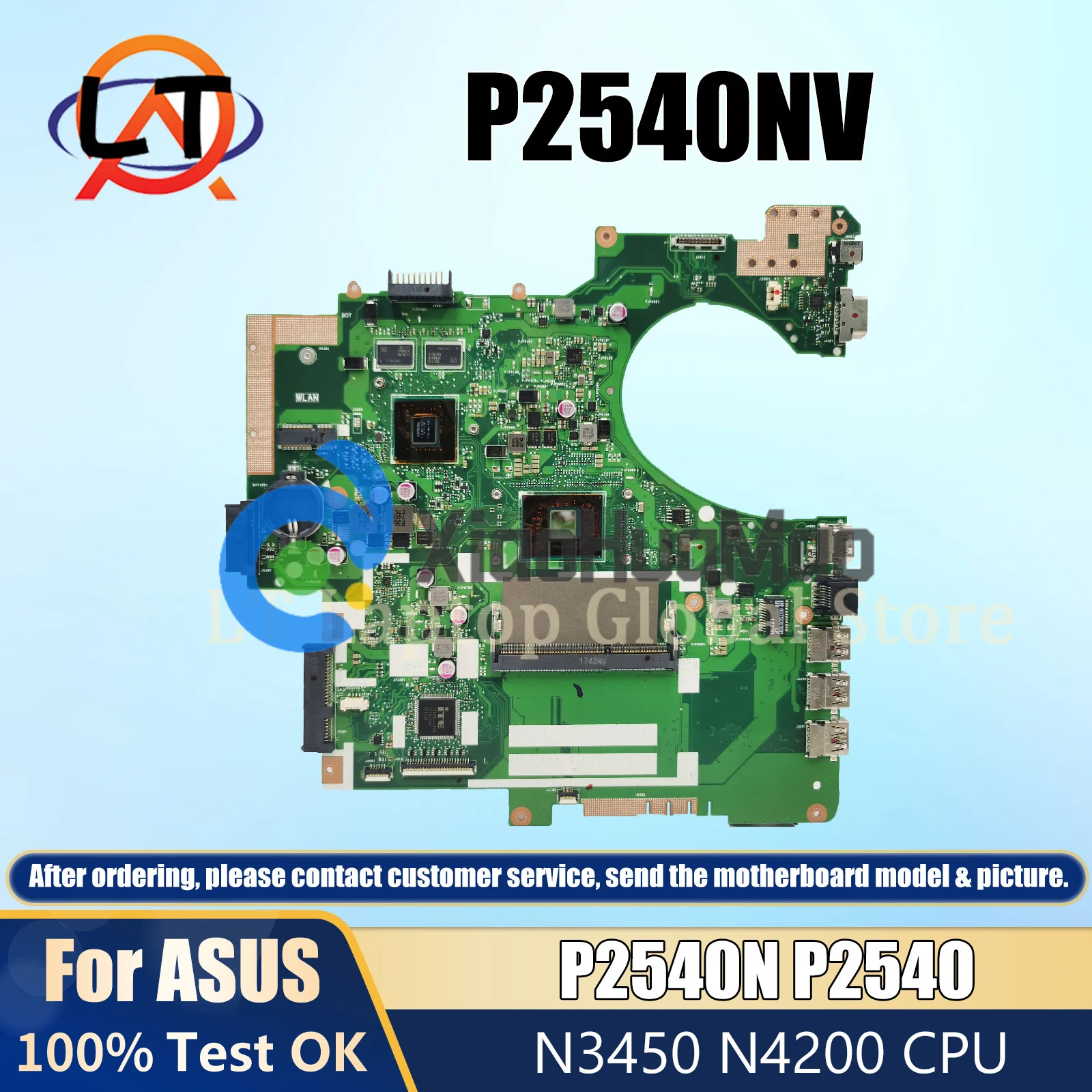 

P540NV Asus Notebook Mainboard P2540 P2540NV P2540N Laptop Motherboard with CPU N3450 N4200 GT920MX-V2G graphics card GPU DDR3