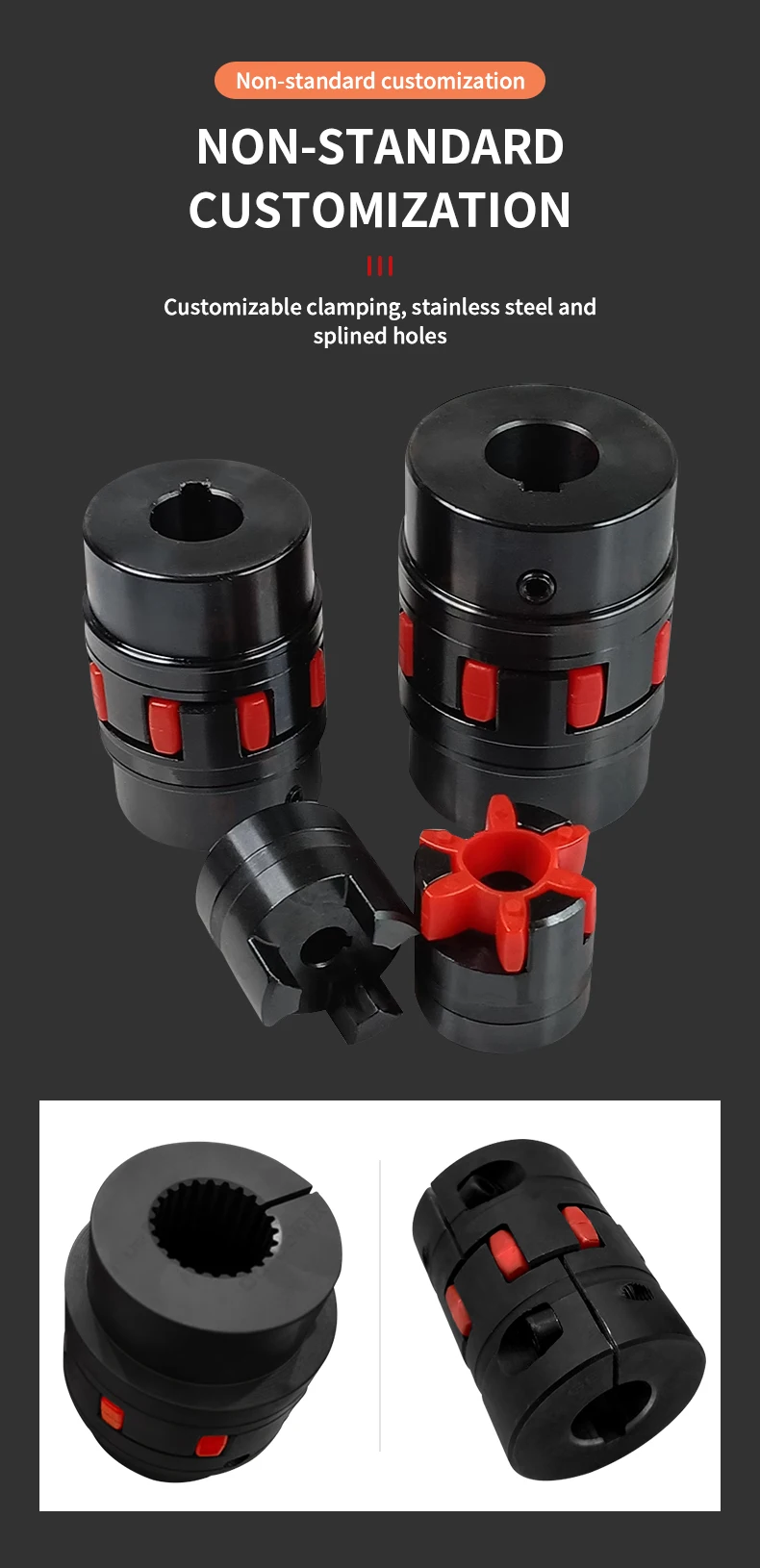 GR38 Flexible XL-Kupplung D80 L114 Kupplungsdurchmesser Keilnutloch 45 # Stahlteile für CNC-Motorgetriebe-Zubehör – Detail 11