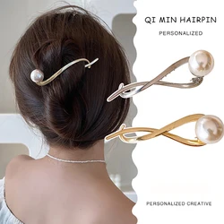 Korean Metal Butterfly Pearl Hair Clips Hairpins Fashion Sweet Ponytail Clip Barrettes Hairgrips Headwear Women Hair Accessorie