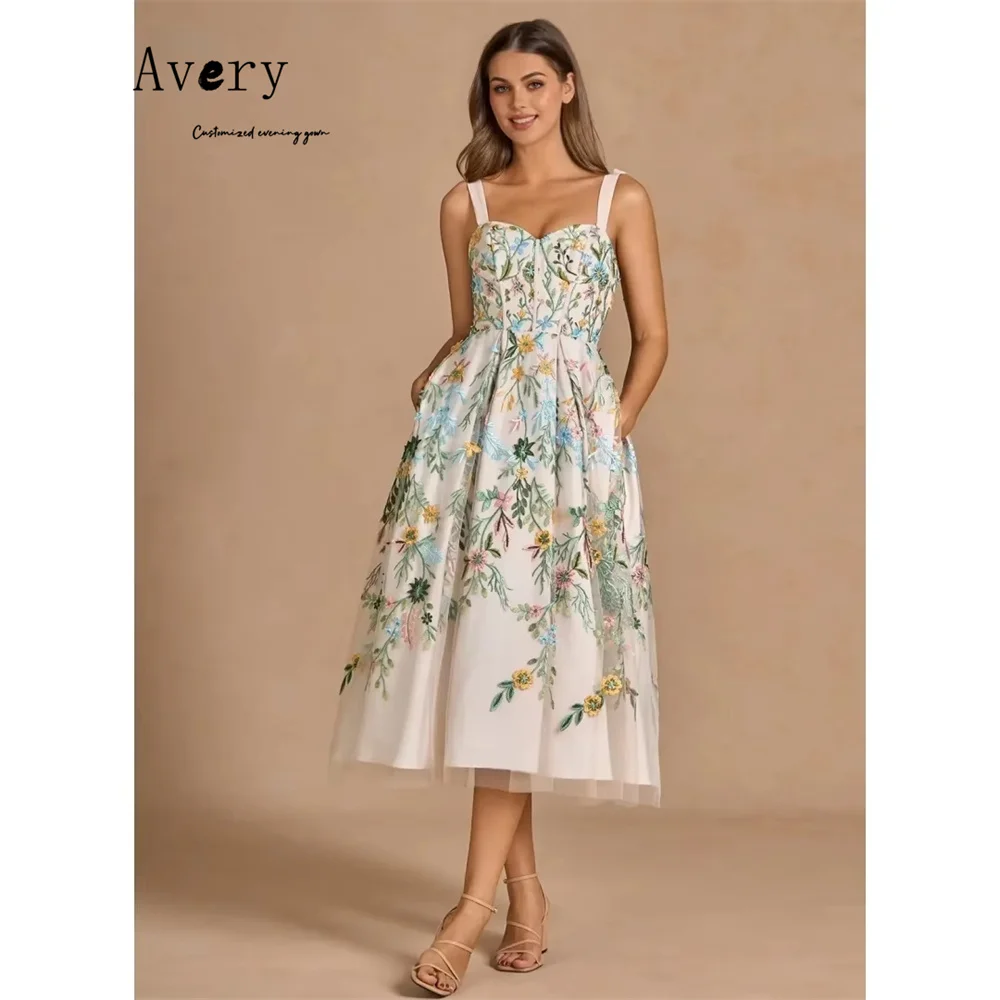 

Avery Customized Flower A Line Sweetheart Sleeveless Long Prom Dress 2026 Elegant Night Dresses 2026 Woman Luxury Evening Dress