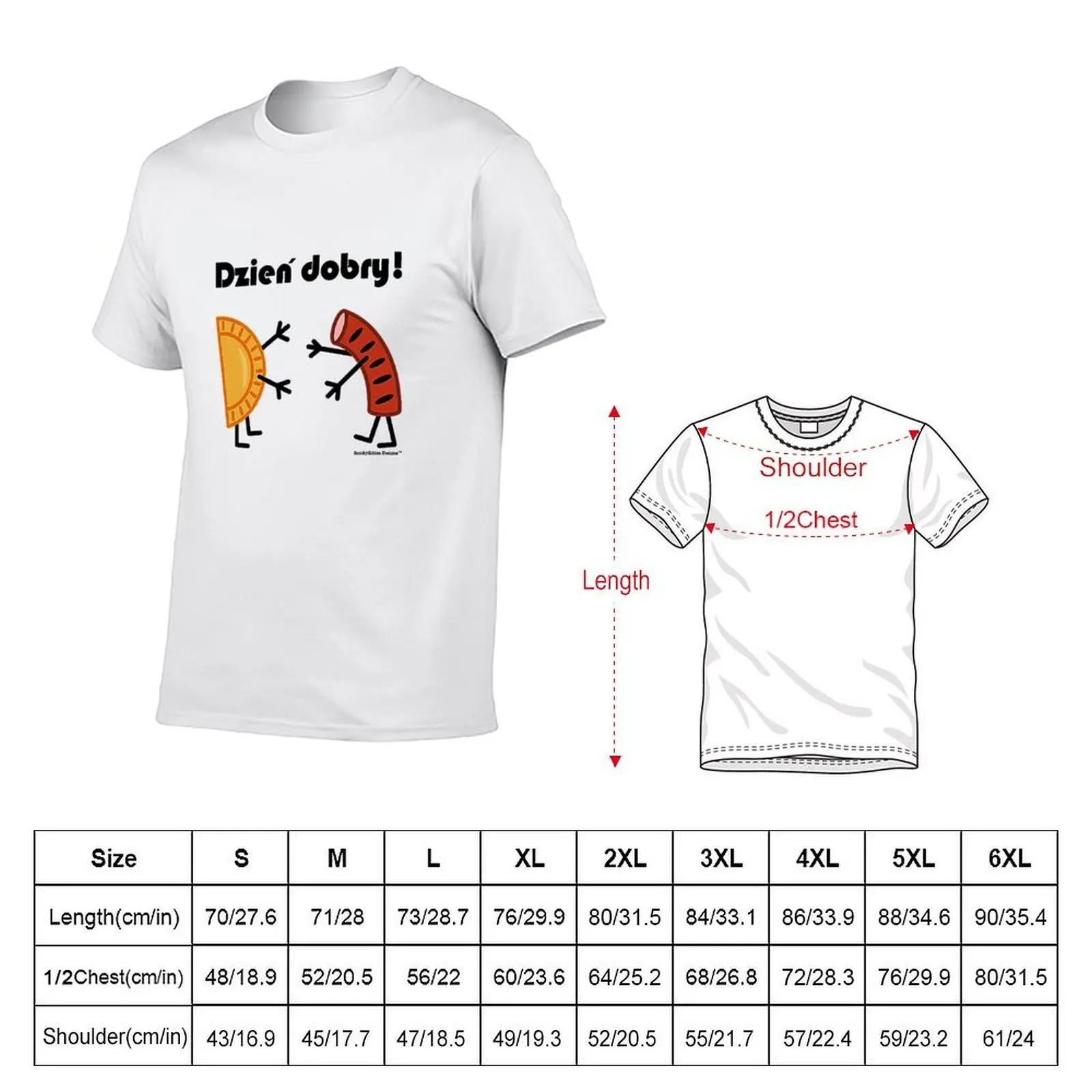 Friendly Polish Foods - Pierogi and Kielbasa - Dzien Dobry T-Shirt oversizeds clothes tee shirts for men