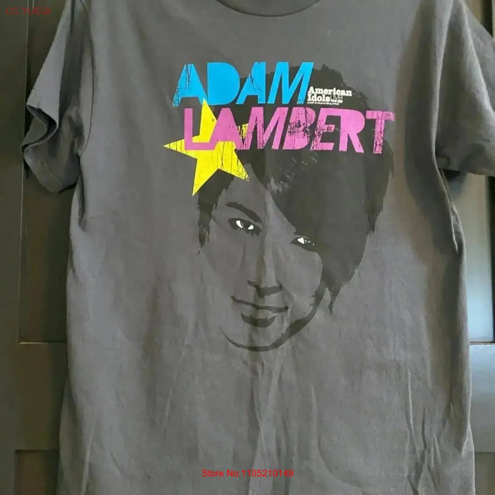 AMERICAN IDOLS LIVE TOUR 2009 ADAM LAMBERT T SHIRT SIZE SMALL UNISEX vintage Washed Stretched Breathable fashion Versatile