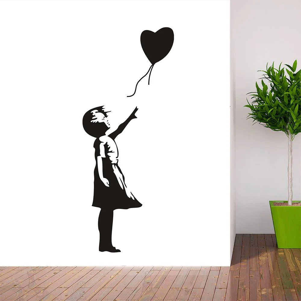 Banksy Wall Decals, Balloon Girl Inspired - Banksy Vinyl Wall Art Sticker