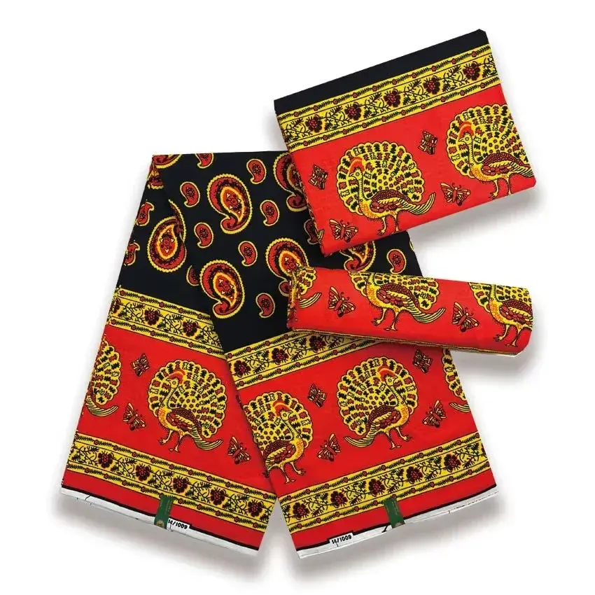 Tela de algodón Original Ankara Super Wax, 6 yardas, telas africanas holandesas para coser vestidos 05W14