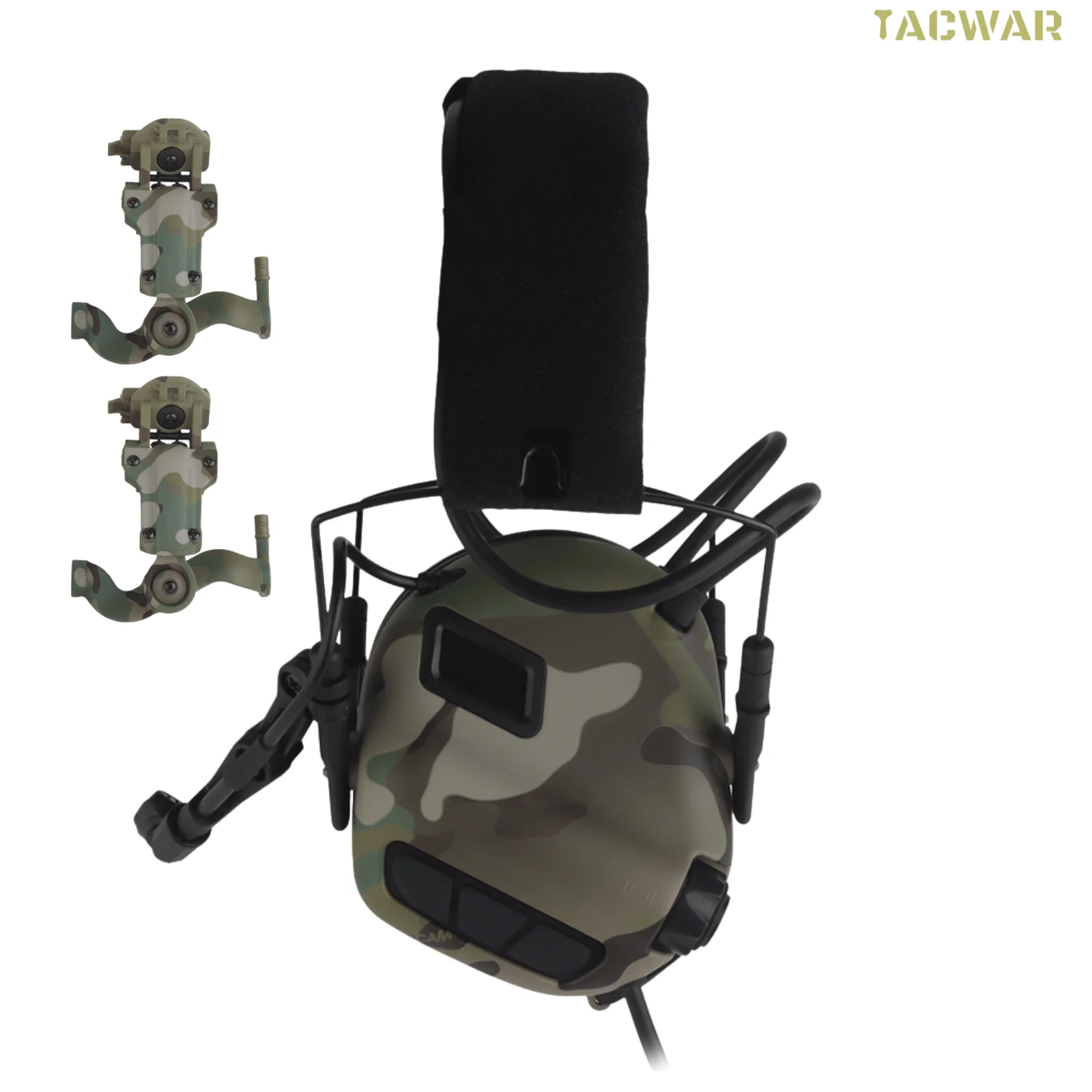 

TH7 Tactical Headset with Noise Reduction Noise Reduction, Hunting Shooting Airsoft Earmuff Headphone with Helmet Adapter