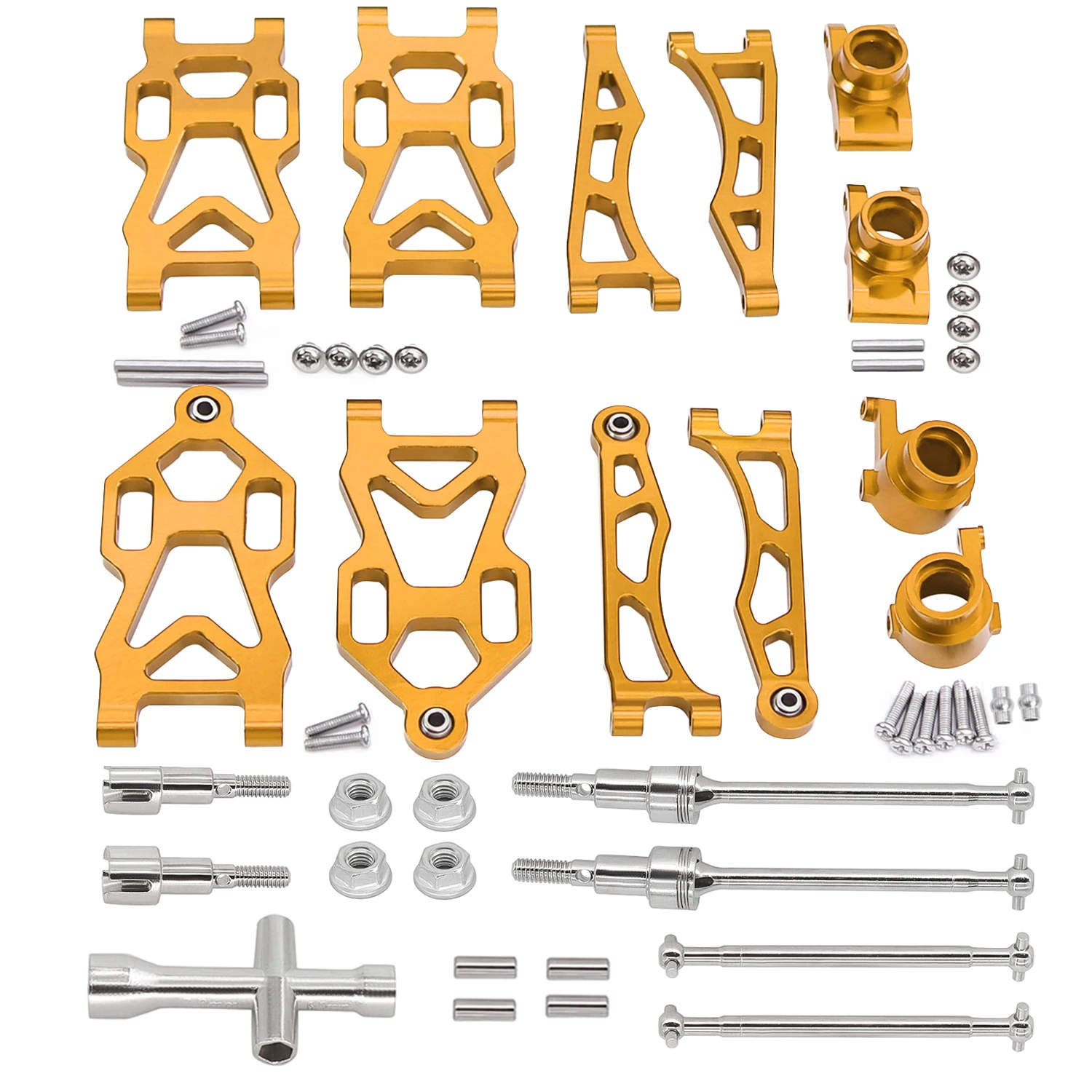 Metalen Voor Achter Suspension Arm Aandrijfas Achter Hubs Steering Cup Voor SCY 16101 16102Pro 16103 JJRC Q130A Q130B Upgrade Deel