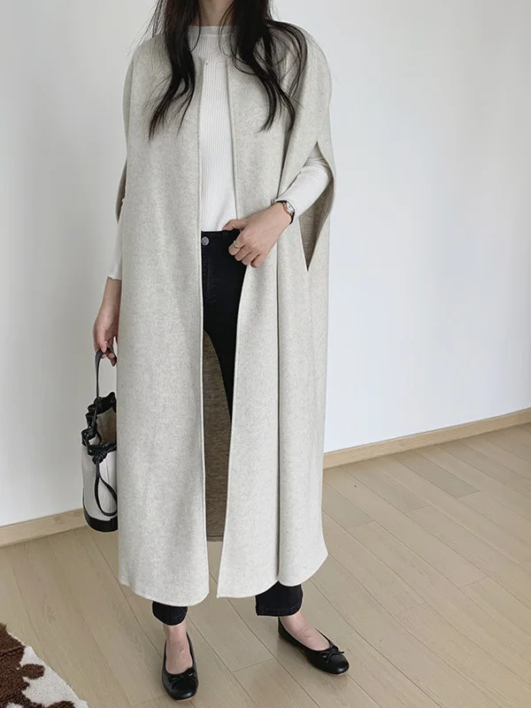 

Осень-зима, женский свободный крой, длинный шерстяной жилет, джет, корейский Sle, модный коврик, дизайн, эксклюзивная верхняя одежда в Интернете