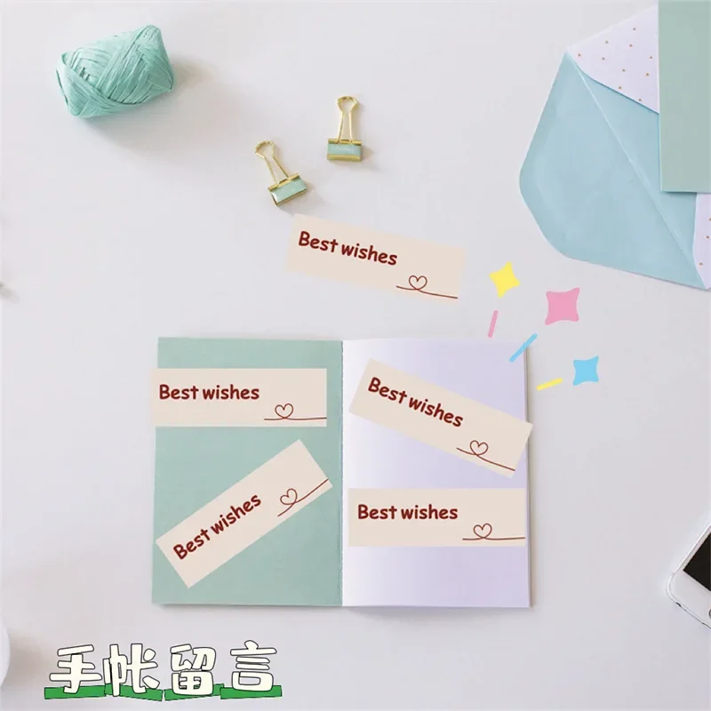 120pcs/roll  simple Love Heart Stickers Cute Gifts Decorative Sealing Stickers Square Hand Account Material