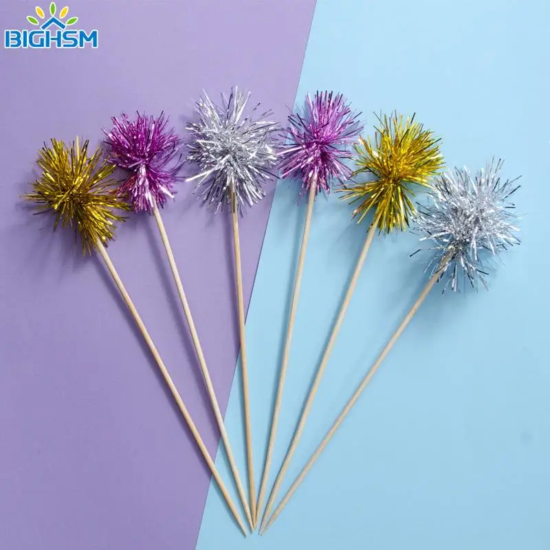 10Pcs Fireworks Sticks Compote Decorated Wooden Colorful Dessert Sign Cake Toppers Drink Stirrer Cocktail Tool Party Cake Decor