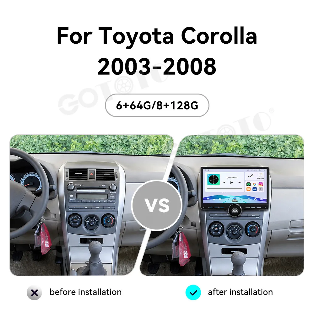 Radio Tape Recorder 11.5 Inch For Toyota Corolla 2003‑2008 Car GPS Navigation Android Auto Stereo Head Unit Car Accessories