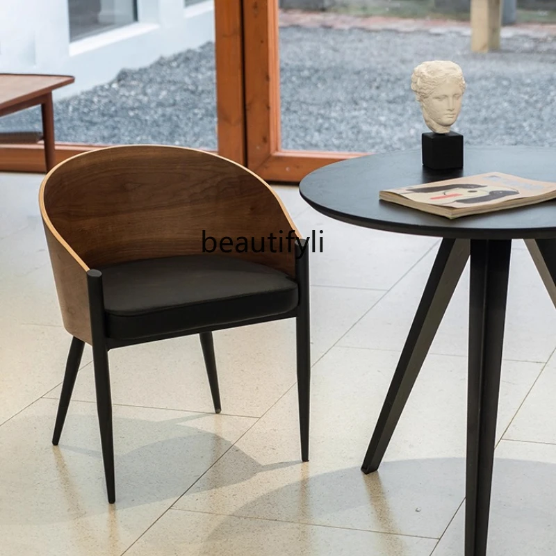 

scandinavian Dining Chair Western Restaurant Cafe Solid Wood Backrest Chair Italian Minimalist Modern Household Chair