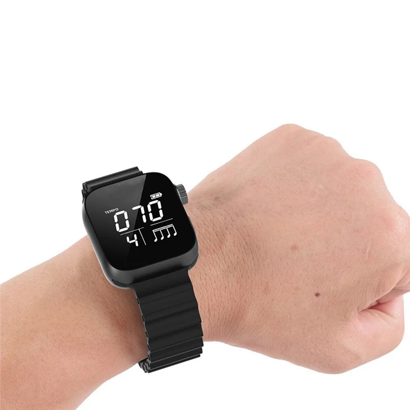 ABKG 振動メトロノームウォッチ パルスセンサー ミュージシャンやエクササイズ愛好家向け 精密タイミング スポーツモード