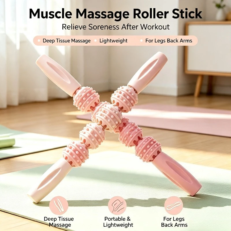 Massage Stick, Wolf Tooth Stick, Leg Muscle Relaxer, Yoga Roller, Slimming Calf Roller, Full Body Massage Yoga Stick