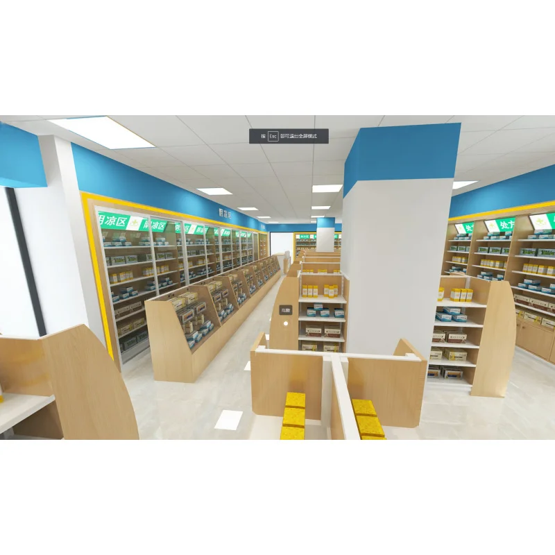 Muebles de madera personalizados para tienda de farmacia, soporte de exhibición de diseño Interior, estantes, góndola