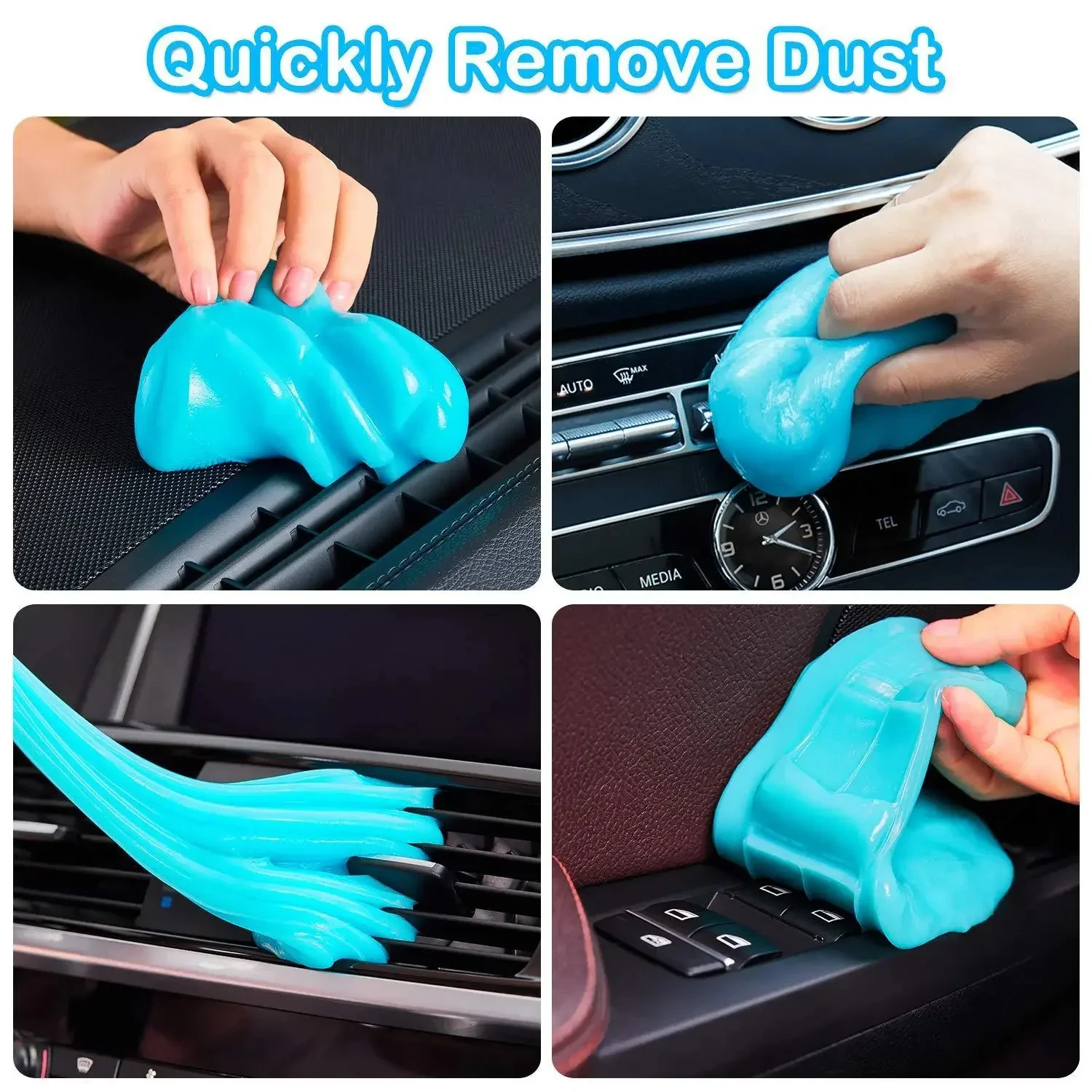 1/2pcs Car Cleaning Gel Reusable Keyboard Cleaner Gel Automobile Air Vent Dust Removal Gel Multiuse Dirt Cleaner Slime Auto