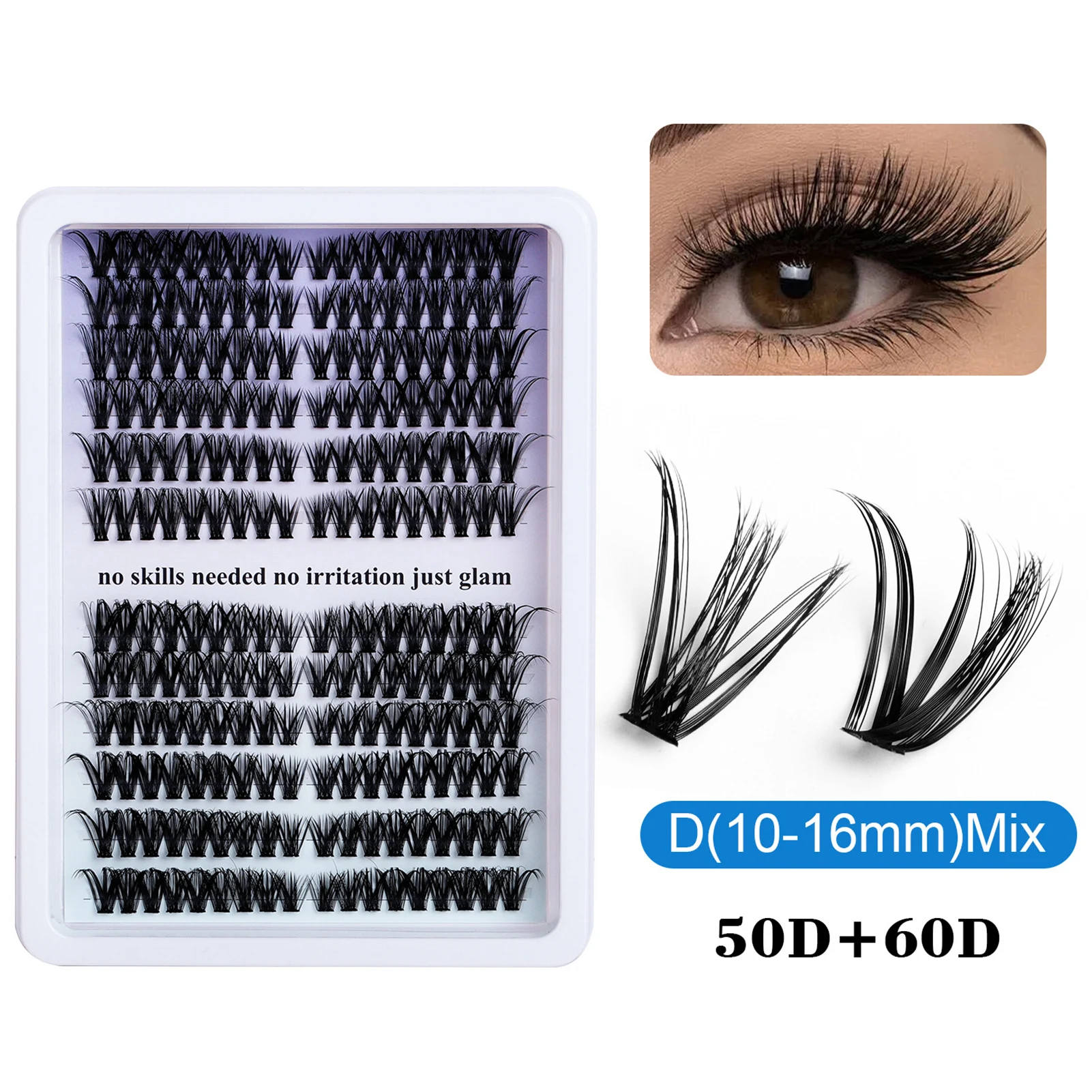 European Vivid Volume False Eyelash Clusters DIY Anime Cosplay Natural Dense Eyelashes Extension for Woman Perfect Eye Makeup