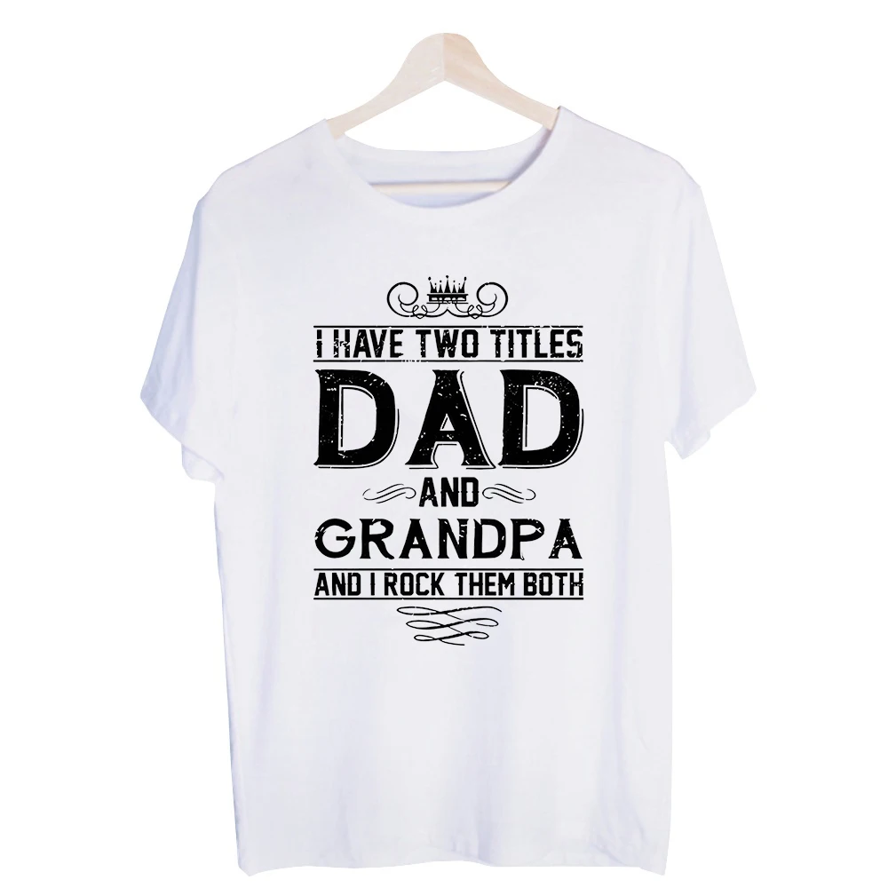 Men's Dad Grandpa Typography Print Graphic Tee, Casual Short Sleeve T-Shirt for Daily Wear and Family Gatherings