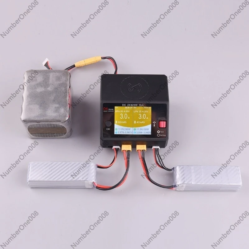 

For HOTA D6 Model Aircraft Intelligent Balance Charger 650W Dual Channel 15A Model Aircraft Car Ship Lithium Battery Chinese