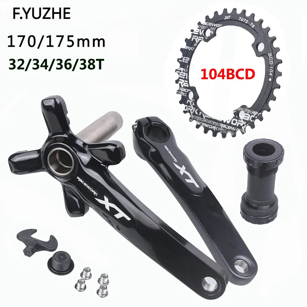 

2023 F.YUZHE 11speed XT hollow integrated crank 170/175mm single disc mountain bike chainring32T34T36T38T mtb crankset chainring