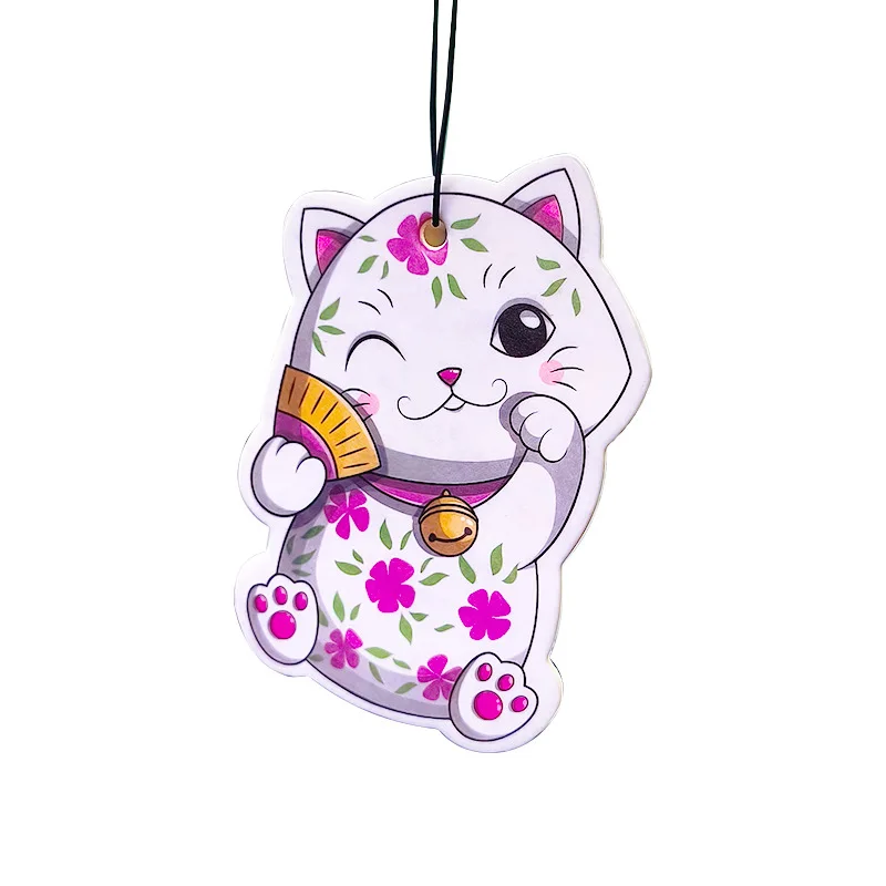 Car Fragrance Piece Hanging Type Fortune Cat Car Pendant Light Fragrance Car Fragrance Perfume Piece Deodorant Pendant