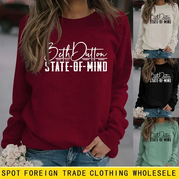 Amazon Independent Store In-Stock Pullover Round Neck T-Shirt Beth Dutton State Sweatshirt Crew Neck Style Other Pattern Type