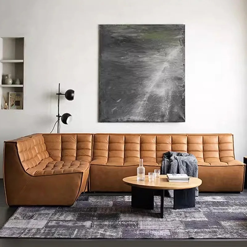 Sofa kulit malas mewah yang ringan