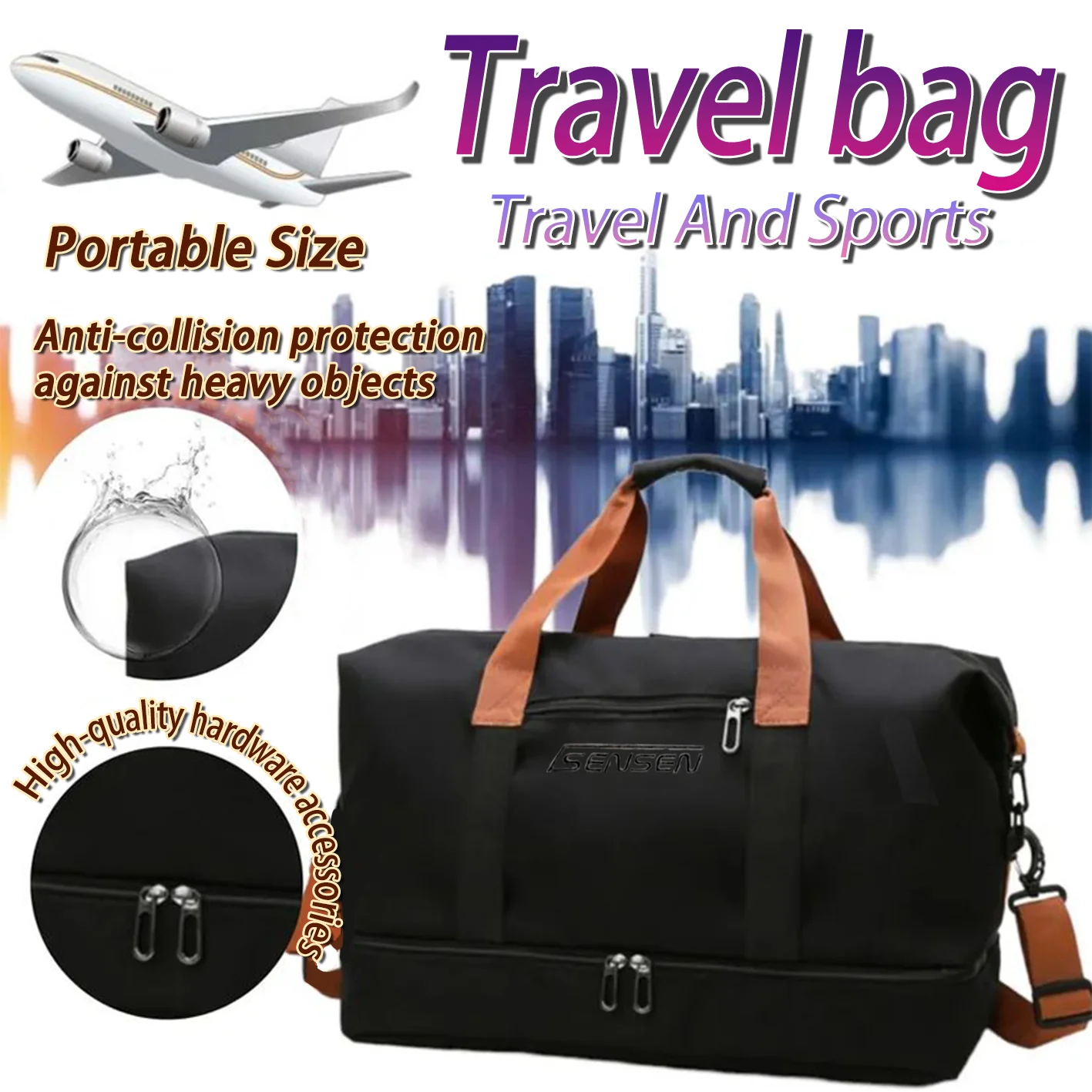Multifunctional Universal Travel Bag with Multiple Pockets Design, Portable and One-shoulder, Portable and Convenient