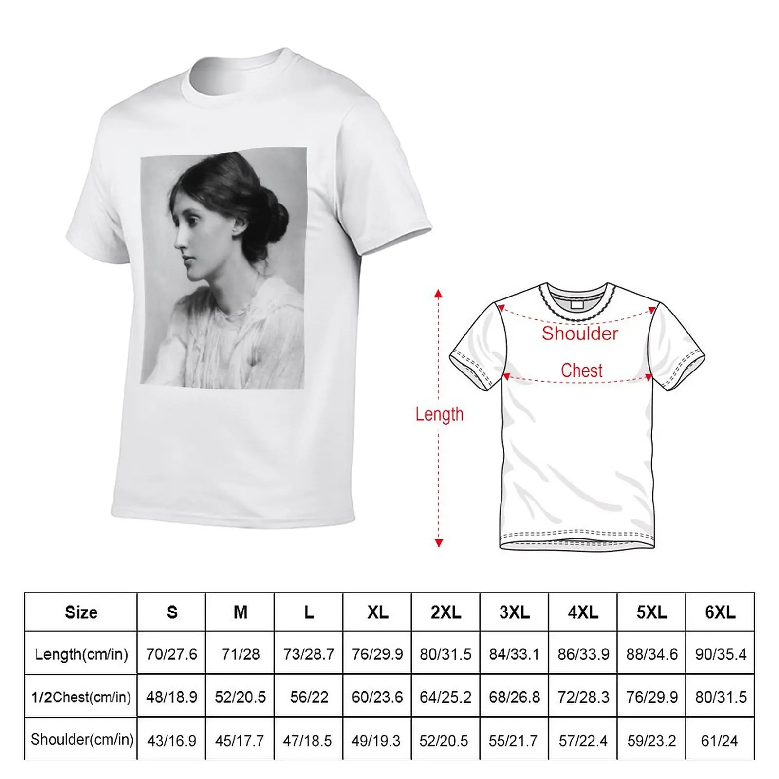 New Virginia Woolf portrait T-Shirt sublime t shirt Blouse shirts graphic tees mens clothing