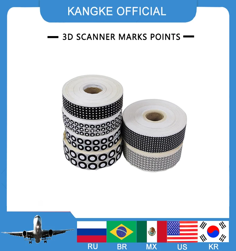 3D scanner dedicated marker points, photo type matte black circle marker points, label points per roll/100 meters