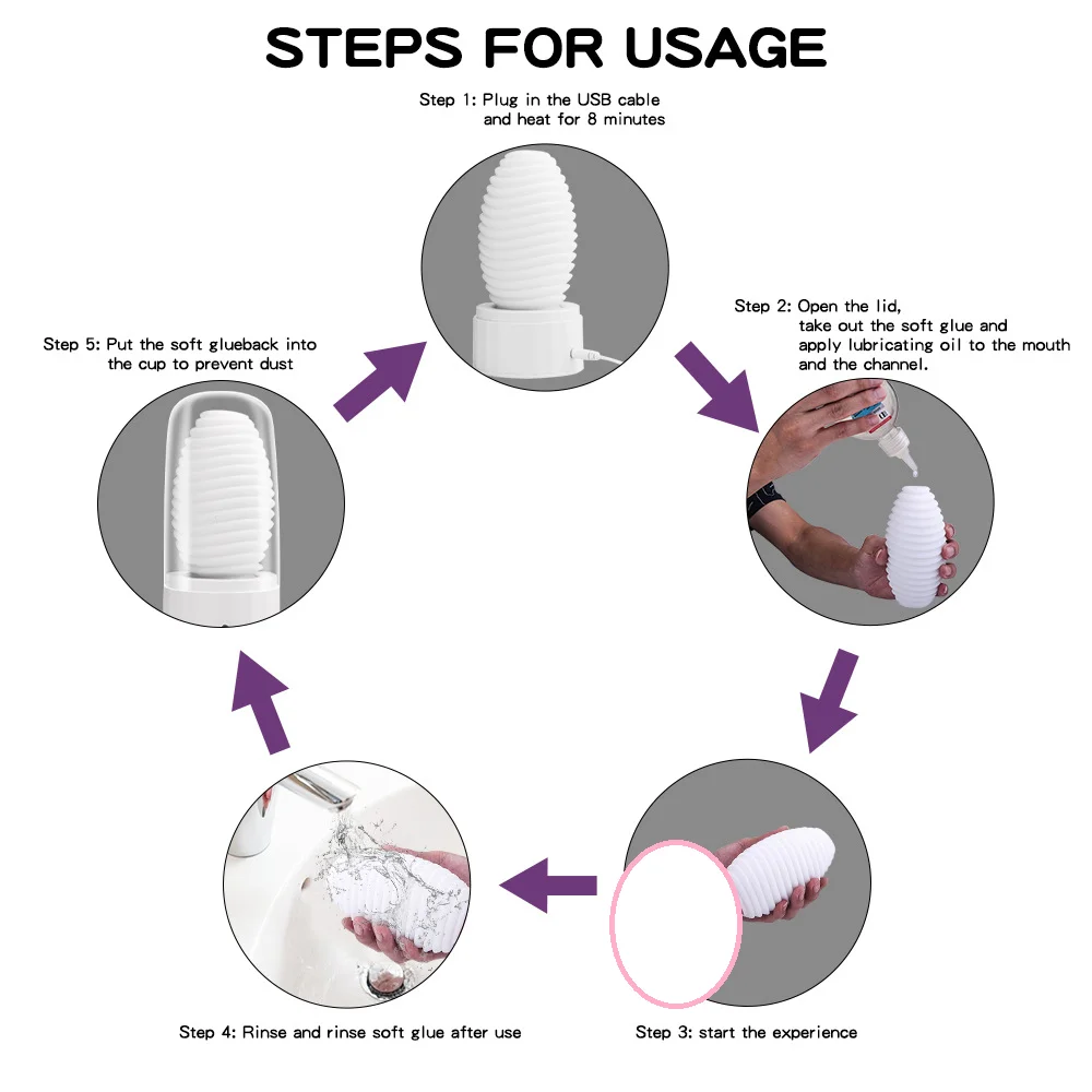 Men's Silicone Masturbation Cup Vagina Egg Penis Massage Adult Toy Stretchy Glans Exercise Blowjob Sex Toys for Men view 5