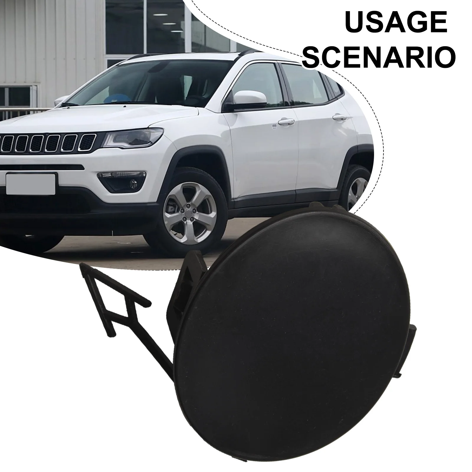 Tow Hook Eye Cover for Jeep For Compass 2017 2020 Front Bumper Replacement Cap Fits Part Numbers 53224813 and 53222427