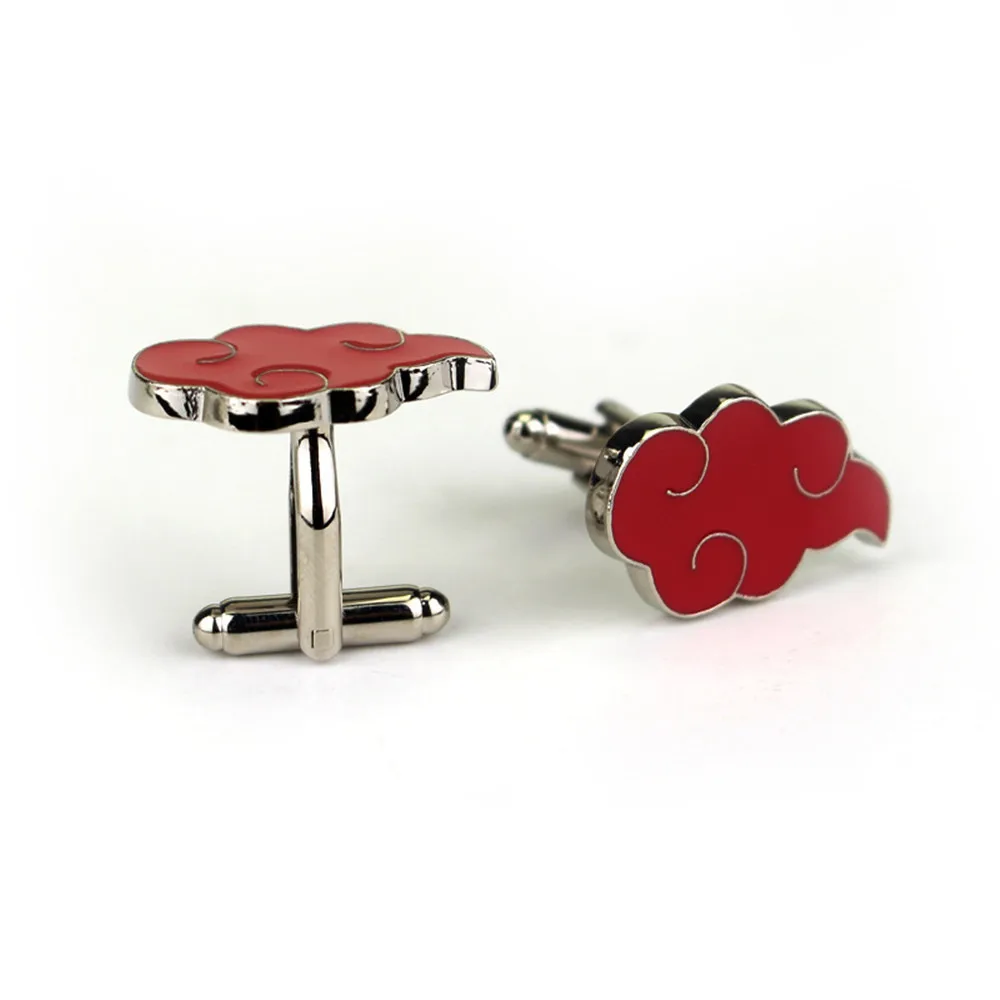 Japan Anime Akatsuki Uchiha Itachi Deidara Kakuzu Red Cloud Cufflinks FigureCosplay Gift Metal Cuff Links Accessories