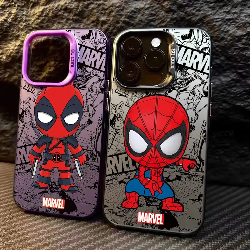 Hot New Marvel Spider Man Electrosilvering Phone Case for iPhone 16 15 Pro Max 14 Max 13 ProMax 12 11 X XS XR 7 8 Plus SE2 Cover