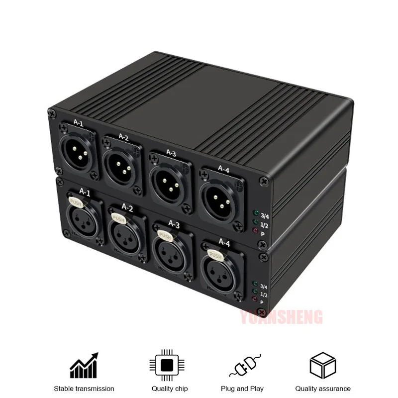 

20km 4 Channels XLR Balanced Audio Fiber Optical Extender Over Optical Fiber XLR Balanced Audio Transmitter and Receiver Kit