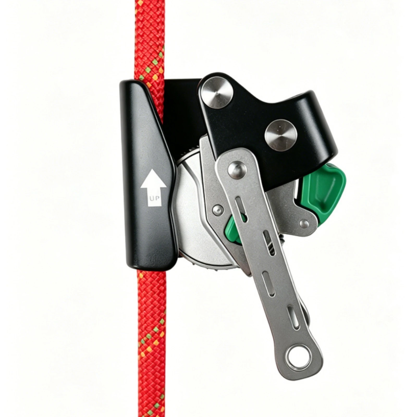 Rope Fall Arrester Self-Locking Fall Arrester with Linkage Arms Safety Device Metal Mechanism Compact for Rescue Workers
