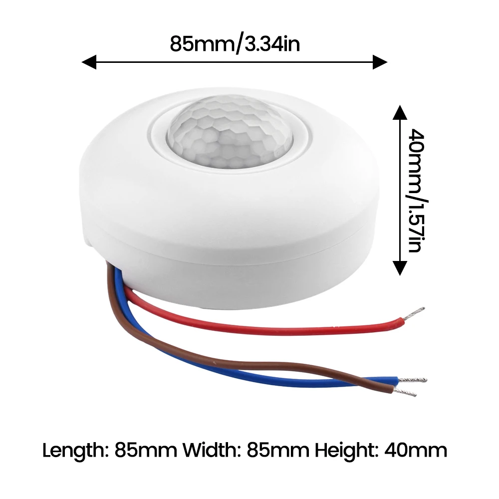 AC 85V-265V LEDライト付きミニ赤外線センサー,人体モーション検出器,調整可能な遅延,赤外線